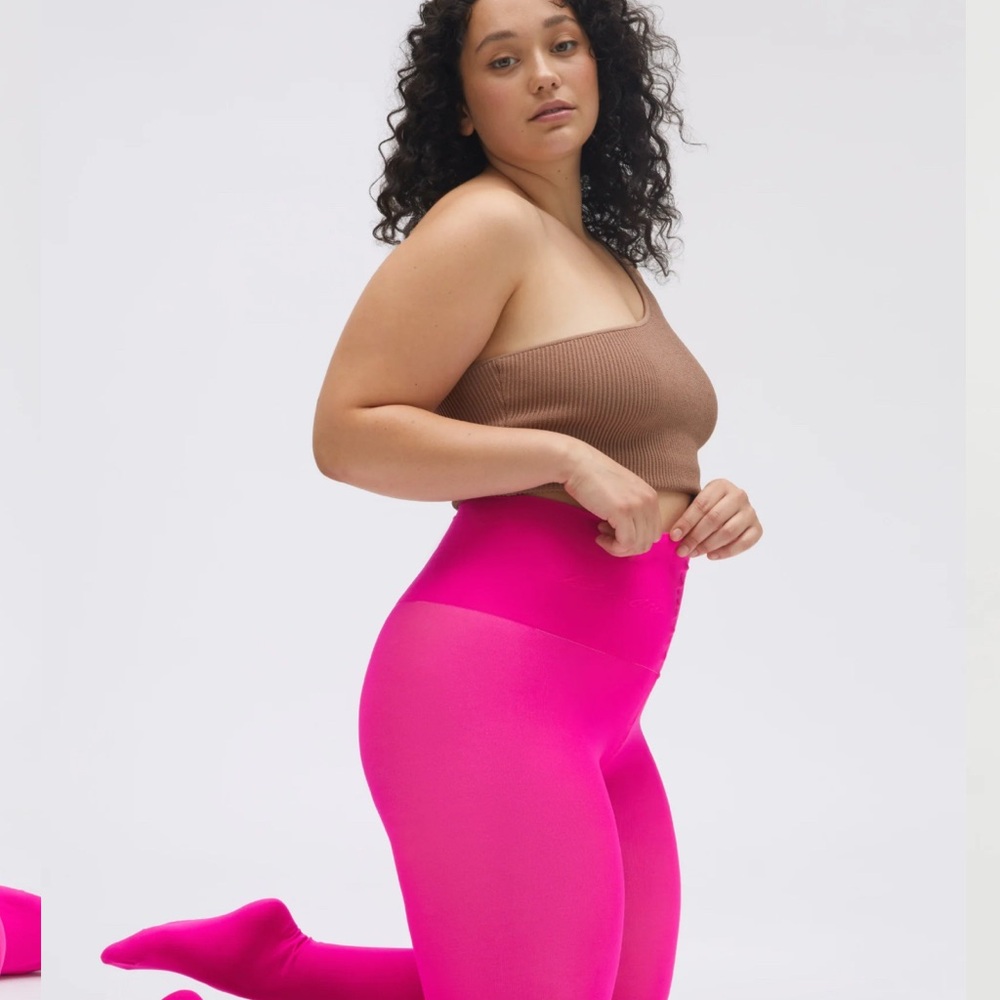 Brand new Sheertex Barbie Pink Semi-Opaque Rip-Resist Tights Sz L - Picture 2 of 8